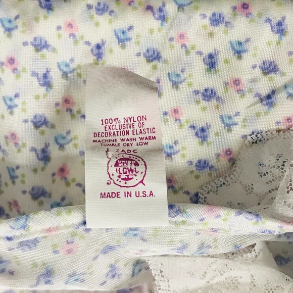 Jennifer Dale Junior's 11 Nightgown White Blue Floral Lace Trim Sleep NWT BM28 - Picture 4 of 5